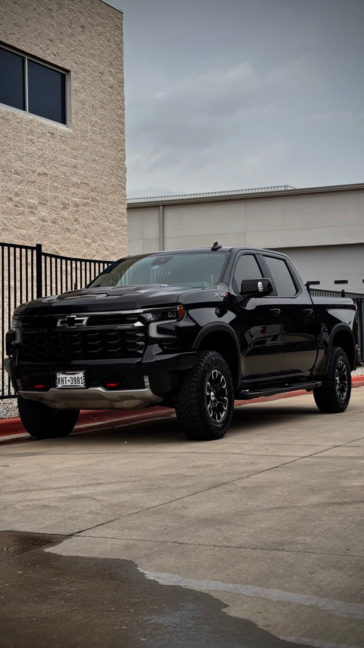 Black Chevy Silverado ZR2 front quarter view