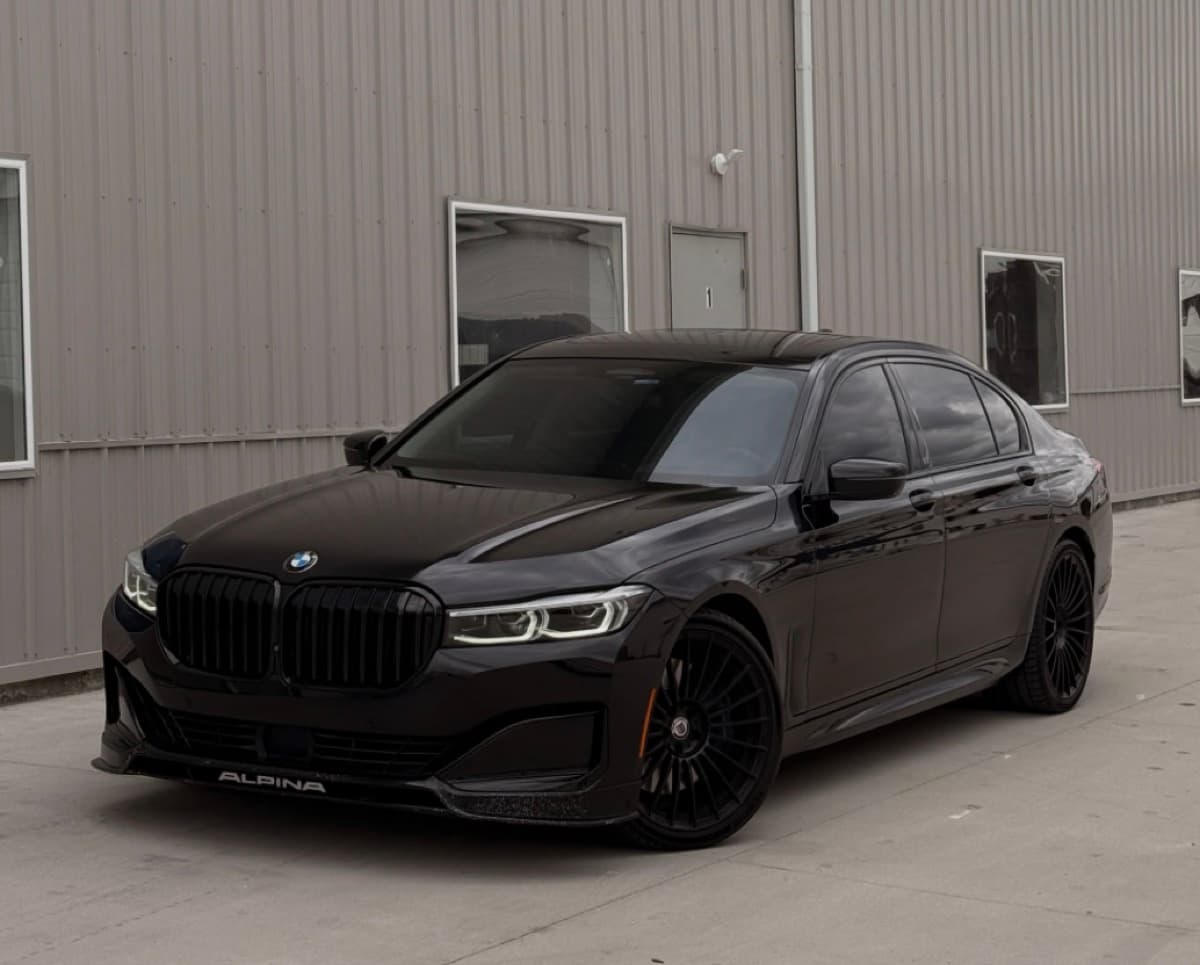 Black BMW Alpina B7 at Blackout Boulevard